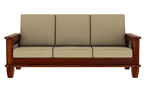Home furniture Wooden Sofa Set for Living Room and Office 3 Seater (3 Seater, Teak Finish) Handicraft- Hand Made
