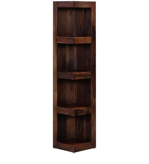 Wudniture Solid Sheesham Wood Corner Book Shelf