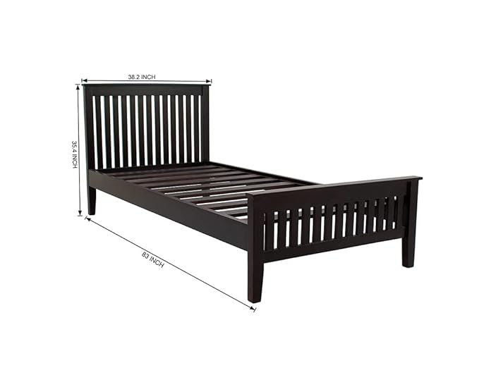 Wudniture Solid Sheesham Wood Single Bed