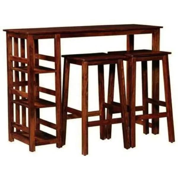 Wudniture Furniture Wooden Long Bar Table with 2 Stool