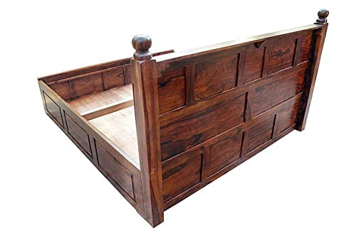 Wudniture Solid Sheesham Wooden Armania Queen Size Double Bed