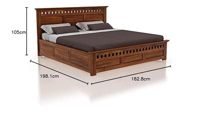 Wudniture Solid Sheesham Wood King Size Bed for Bedroom