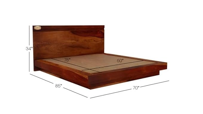 Wudniture Furniture Solid Sheesham Wooden Queen Size Bed