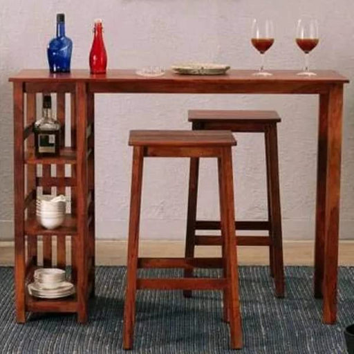 Wudniture Furniture Wooden Long Bar Table with 2 Stool
