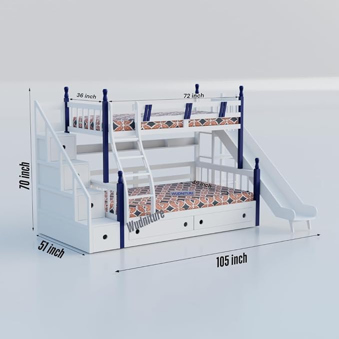 Wudniture Solid Sheesham Wood Bunk Bed