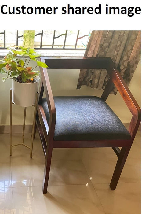 TS Tiny Space Wooden Arm Sofa Chair for Living Room | Armchair for Outdoor & Balcony | Single 1 Seater Sofa | Sheesham Wood, (Provincial Teak Finish)