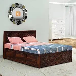 Wudniture Solid Sheesham Wood King Size Bed