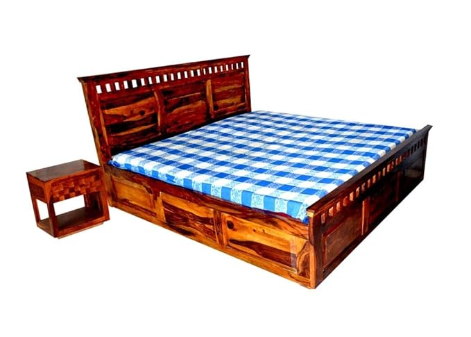 Wudniture Solid Sheesham Wood King Size Bed
