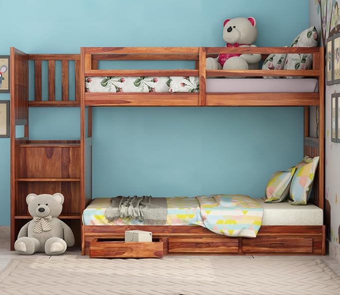 Wudniture Solid Sheesham Wood Bunk Bed