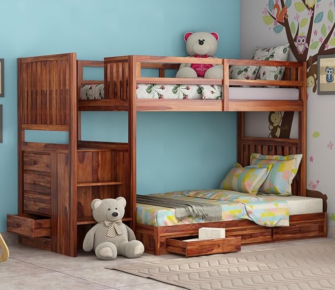 Wudniture Solid Sheesham Wood Bunk Bed