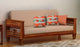 Mewar Furniture Solid Wood Sofa Cum Bed for Living & Bedroom | 3 Seater Sofa Cum Bed - Honey Finish| 3-Person Sofa, Brown