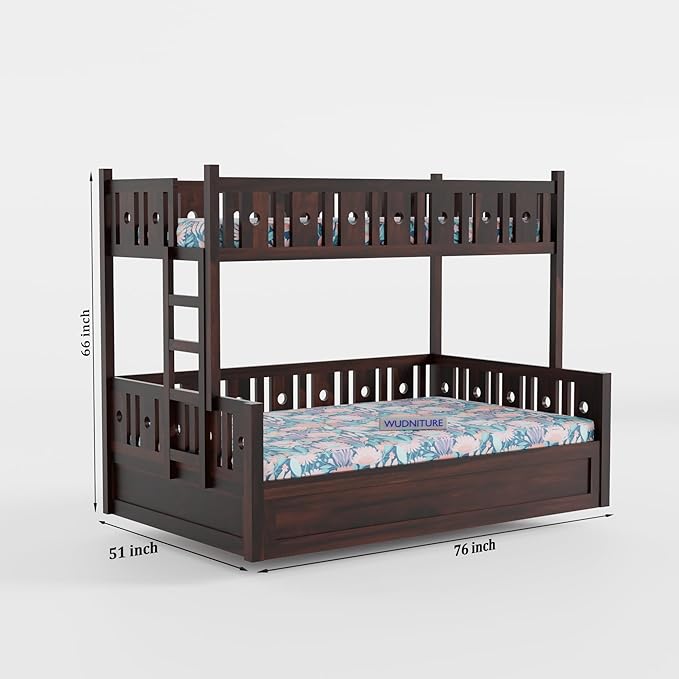 Wudniture Solid Sheesham Wood Bunk Bed
